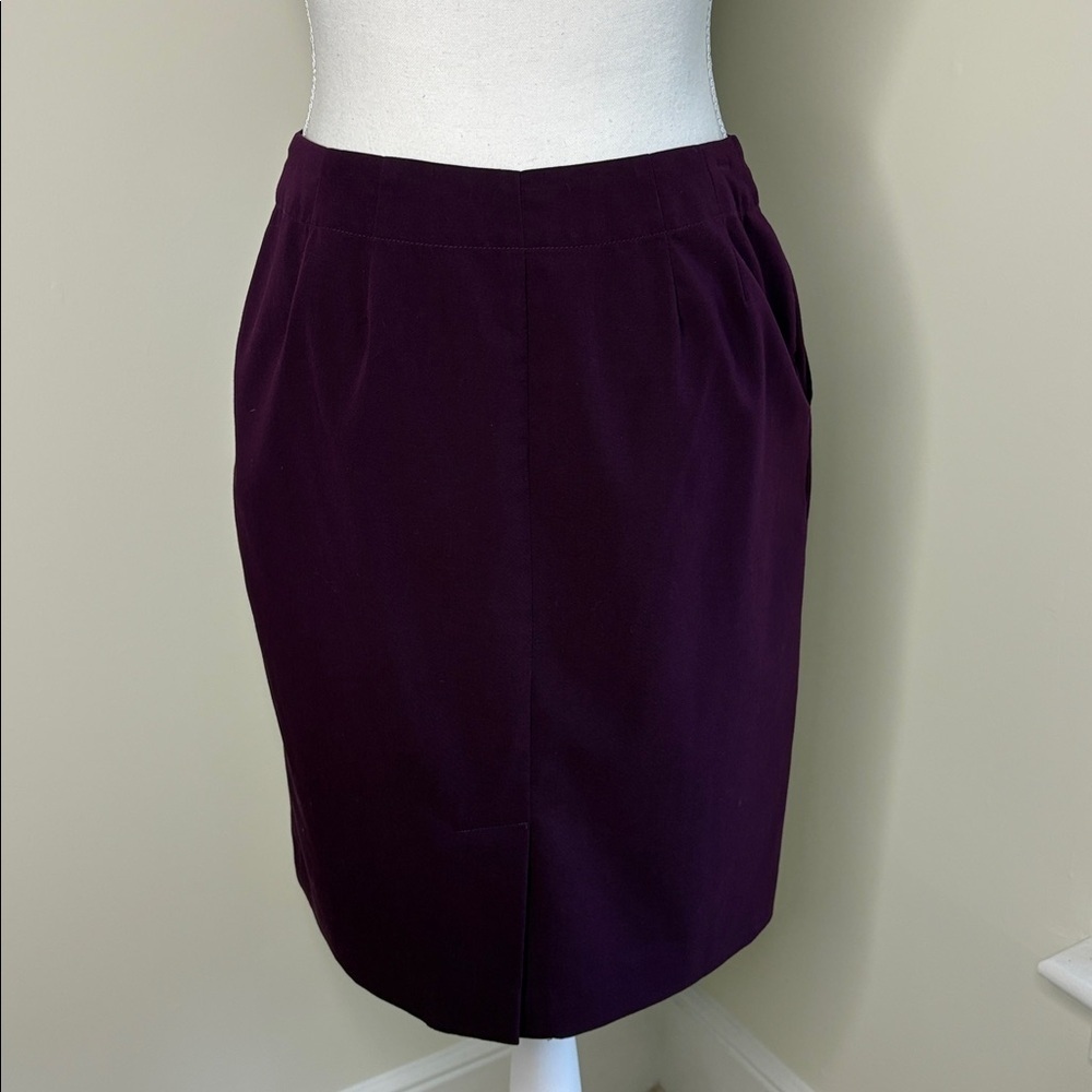 Chadwicks Deep Purple Plum Pencil Skirt. Size 4 Petite - Picture 4 of 11